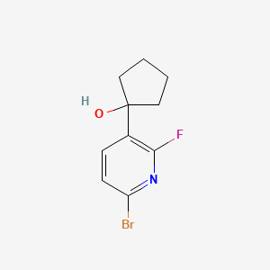 Struktura - 1-(6-Bromo-2-fluoropyridin-3-yl)cyclopentanol, 95%