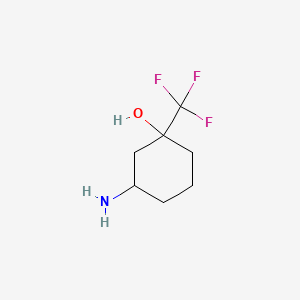 Struktura - 3-Amino-1-(trifluoromethyl)cyclohexan-1-ol, 95%