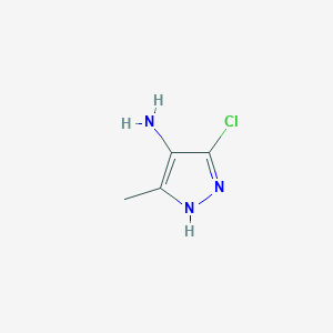 Struktura - 5-Chloro-3-methyl-1H-pyrazol-4-amine, 95%