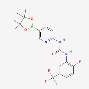 结构 - 1-(2-Fluoro-5-trifluoromethylphenyl)-3-[5-(4,4,5,5-tetramethyl-1,3,2-dioxaborolan-2-yl)pyridin-2-yl]