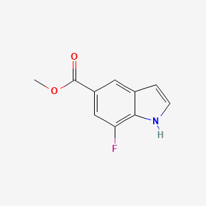 结构 - Methyl 7-fluoro-1H-indole-5-carboxylate, 95%