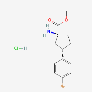 结构 - Methyl (1S,3S)-1-amino-3-(4-bromophenyl)cyclopentane-1-carboxylate hydrochloride, 95%