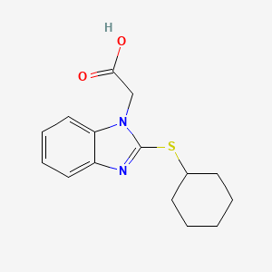 结构 - 2-(2-(Cyclohexylthio)-1H-benzo[d]imidazol-1-yl)acetic acid, 97%
