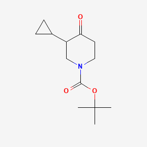 结构 - tert-Butyl 3-cyclopropyl-4-oxopiperidine-1-carboxylate, 95%