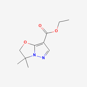 结构 - Ethyl 3,3-dimethyl-2,3-dihydropyrazolo[5,1-b]oxazole-7-carboxylate