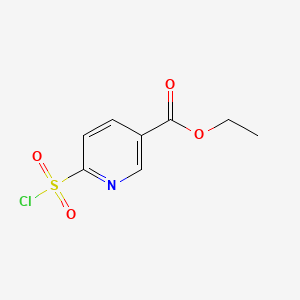 结构 - Ethyl 6-(chlorosulfonyl)pyridine-3-carboxylate, Ethyl 6-(chlorosulfonyl)nicotinate