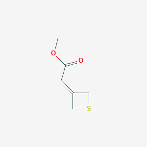 结构 - Methyl 2-(thietan-3-ylidene)acetate, Acetic acid, 2-(3-thietanylidene)-, methyl ester