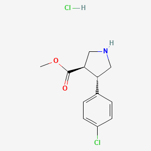 结构 - Methyl (3r,4s)-4-(4-chlorophenyl)pyrrolidine-3-carboxylate hydrochloride, 95%