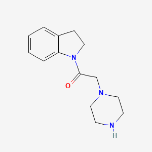 结构 - 1-(2,3-Dihydro-1h-indol-1-yl)-2-(piperazin-1-yl)ethan-1-one, 95%