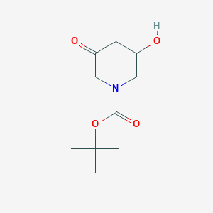 结构 - tert-Butyl 3-hydroxy-5-oxopiperidine-1-carboxylate, 95%