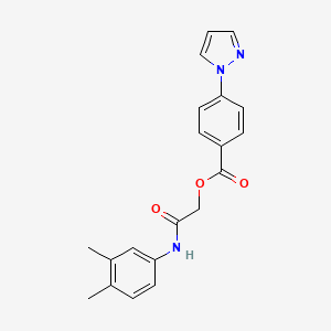 结构 - 2-((3,4-Dimethylphenyl)amino)-2-oxoethyl 4-(1h-pyrazol-1-yl)benzoate, 95%