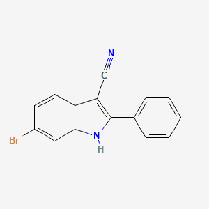 Struktur - 6-BROMO-2-PHENYL-1H-INDOLE-3-CARBONITRILE, 95%