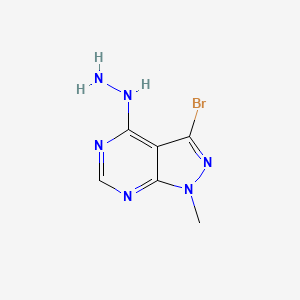 Struktur - 3-bromo-4-hydrazinyl-1-methyl-1H-pyrazolo[3,4-d]pyrimidine, 95%