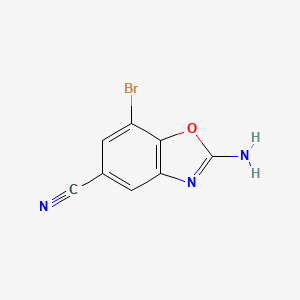 Struktur - 2-Amino-7-bromobenzo[d]oxazole-5-carbonitrile, 95%