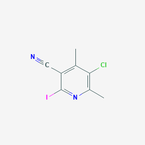 Struktur - 5-Chloro-2-iodo-4,6-dimethylnicotinonitrile, 98%