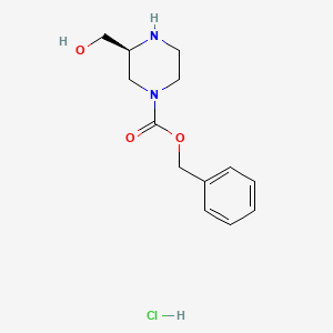Struktur - (S)-Benzyl 3-(hydroxymethyl)piperazine-1-carboxylate hydrochloride, 95%