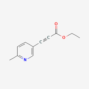 Struktur - Ethyl 3-(6-methylpyridin-3-yl)prop-2-ynoate, 95%