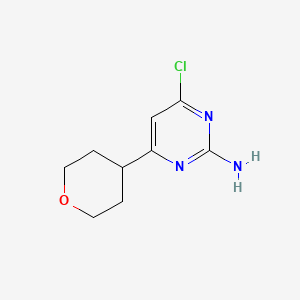 Struktur - 4-Chloro-6-(tetrahydro-2H-pyran-4-yl)pyrimidin-2-amine