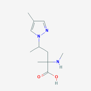Struktur - 2-Methyl-4-(4-methyl-1h-pyrazol-1-yl)-2-(methylamino)pentanoic acid