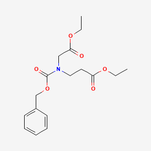 Struktur - Ethyl 3-(((benzyloxy)carbonyl)(2-ethoxy-2-oxoethyl)amino)propanoate
