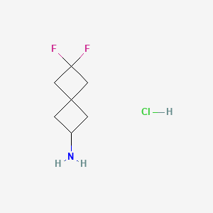 Struktur - 6,6-Difluorospiro[3.3]heptan-2-amine hydrochloride, 6,6-DIFLUOROSPIRO[3.3]HEPTAN-2-AMINEHYDROCHLORIDE