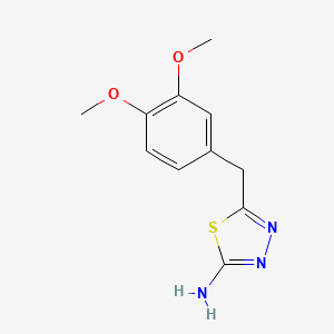 Struktur - 5-(3,4-Dimethoxybenzyl)-1,3,4-thiadiazol-2-amine, 95%