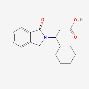 Struktur - 3-Cyclohexyl-3-(1-oxo-2,3-dihydro-1H-isoindol-2-yl)propanoic acid, tech