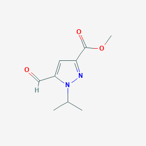 Struktur - Methyl 5-formyl-1-isopropyl-1H-pyrazole-3-carboxylate, 95%