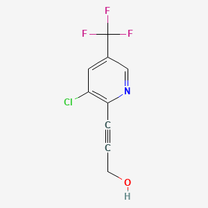 Struktur - 3-[3-Chloro-5-(trifluoromethyl)pyridin-2-yl]prop-2-yn-1-ol, tech